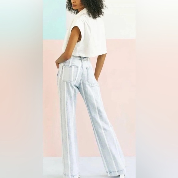 KanCan Striped McKenzie Mid-Rise 90's Flare Wide Leg Jean's Size 27 - Picture 11 of 11